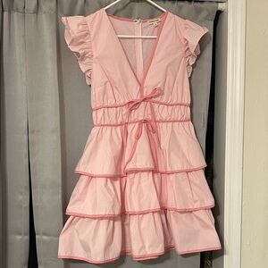 Pink Tiered  Dress small